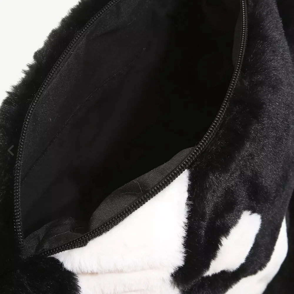 Hot Topic Black & White Yin Yang Plush Shoulder Bag